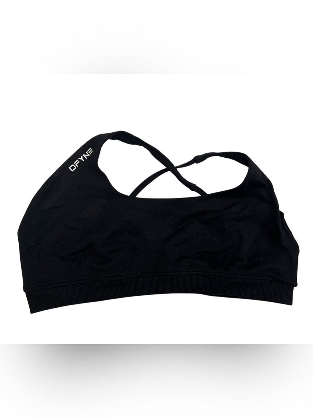 DFYNE Women's Black Crossback Sports Bra